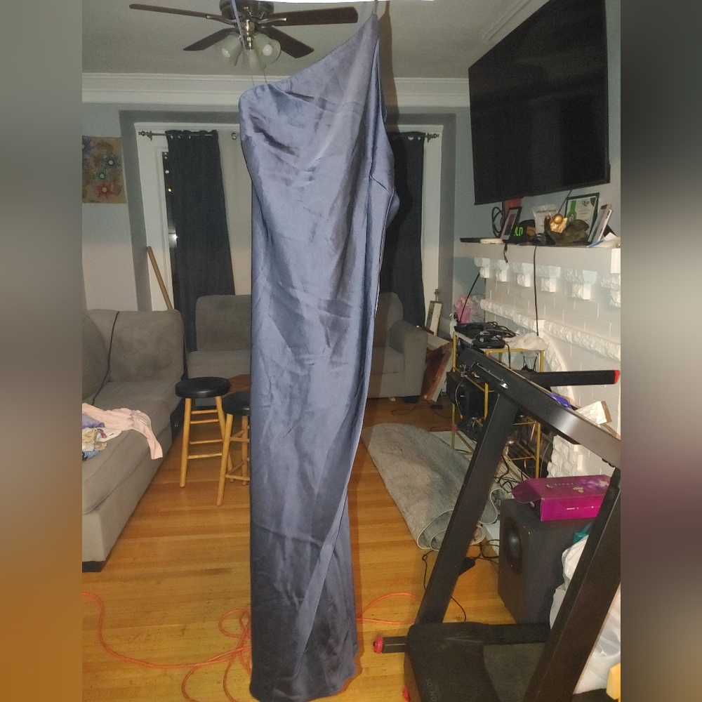 Express Midnight Blue Satin Dress